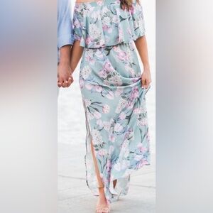 Show Me Your MuMu Floral Maxi Dress - Light green and Pink
